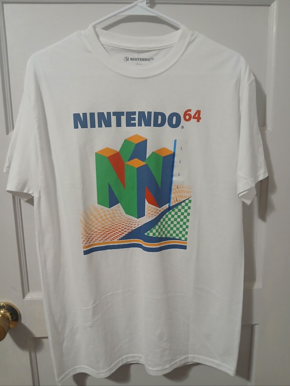 Nintendo 64 White Crewneck Tshirt Classic N64 Logo Mens Large Retro